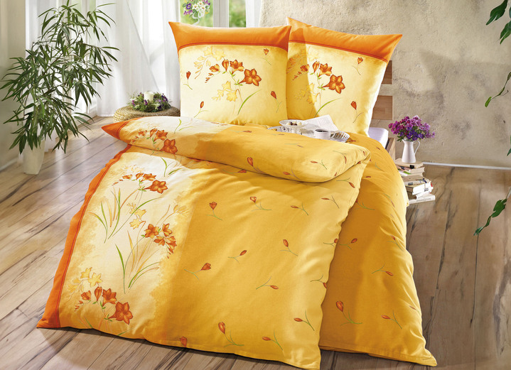 Bettwäschegarnituren - Bügelleichte DOBNIG Bettwäsche-Garnitur mit Reißverschluss, in Größe 111 (40/80 cm + 135/200 cm) bis 412 (Sparset, 4-teilig), in Farbe FLIEDER Ansicht 8