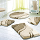 Kleine Wolke - Moderne Badgarnitur von Kleine Wolke – Farbe TAUPE – Ansicht 1 Kleine Wolke - Moderne Badgarnitur von Kleine Wolke, in Größe 100 (Vorleger halbrund, 50/ 80 cm bis 112 (WC-Deckelbezug mit Kordel, 47/ 50 cm)), in Farbe LILA – Farbe TAUPE – Ansicht 1