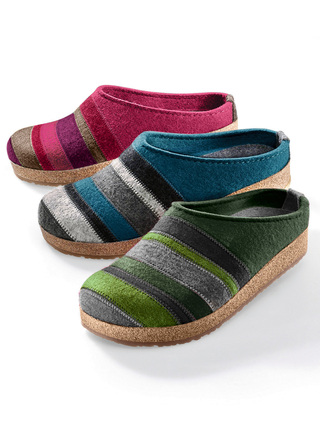 Hausschuhe - Haflinger Hausschuh aus Wollfilz, in Größe 036 bis 046, in Farbe TÜRKISBLAU