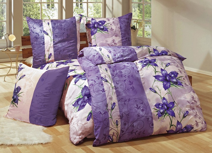 SALE % - Bettwäsche-Garnitur, 6-teilig, verschiedene Farben, in Farbe FLIEDER