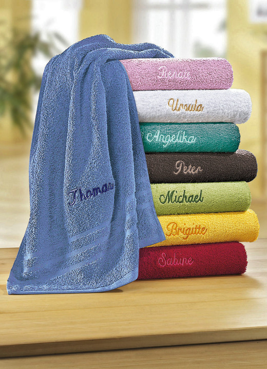 Handtücher - Walkfrottier-Serie bestickbar ohne Aufpreis, in Größe 200 (1 Handtuch, 50/100 cm) bis 202 (Gästehandtuch, 30/50 cm), in Farbe BLAU