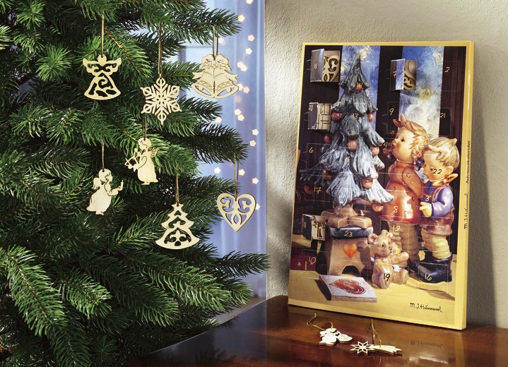 Hummel mit 24 Echtholz-Figuren Schmuck Neu! Weihnachten Adventskalender J.M