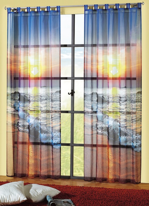 - Fensterdekoration mit Sonnenuntergang, in Größe 559 (H225xB120 cm) bis 572 (H245xB120 cm), in Farbe , in Ausführung Dekoschal mit Universalschienenband