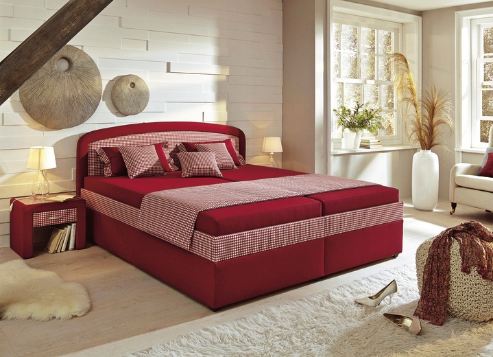 Polsterbetten - Polsterbett mit geräumigem Bettkasten, in Farbe BORDEAUX, in Ausführung Ausführung 2 Ansicht 1