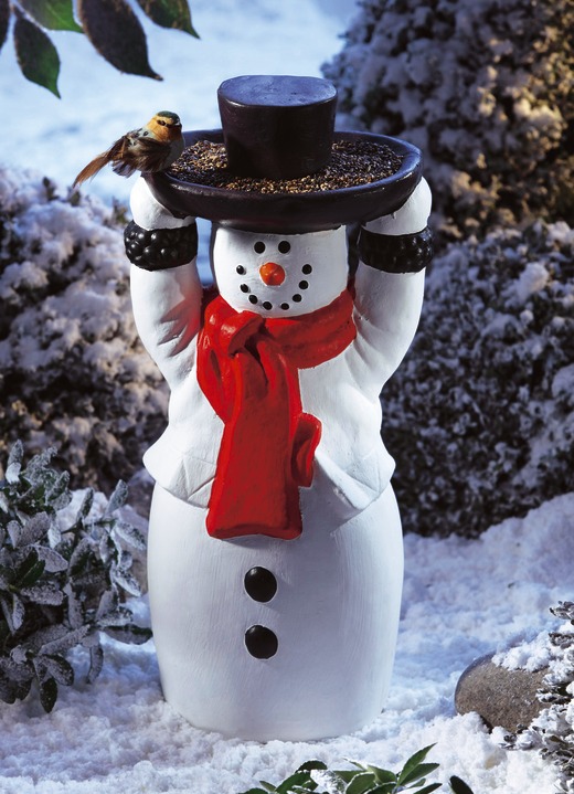 Weihnachten - Vogelfutter-Schneemann, in Farbe SCHWARZ/WEISS