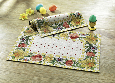 Tischdecken - Gobelin Platz-Set, 2-teilig, in Farbe NATUR