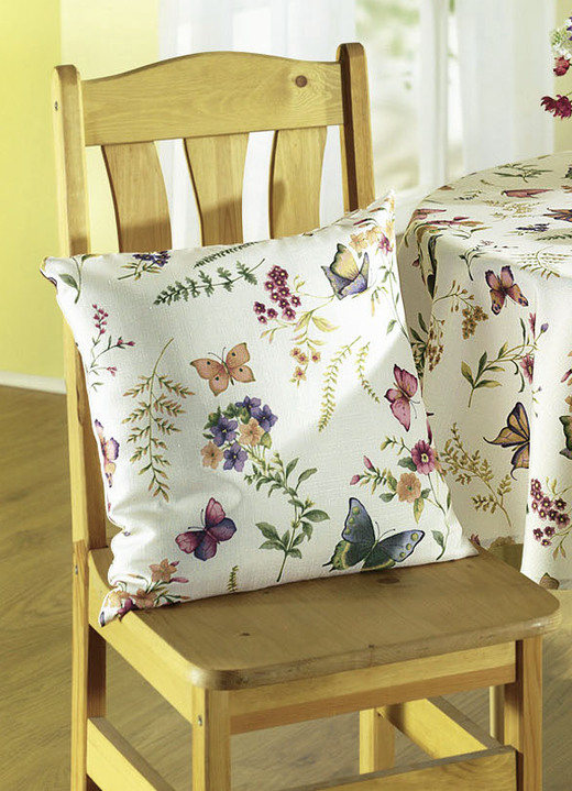 Tischdecken - Frühlingshaft bedruckte Tisch- und Raumdekoration, in Größe 146 (Läufer, 40x140 cm) bis 450 (Stuhlkissen, 42x 42 cm), in Farbe CREMÉ/BUNT Ansicht 3