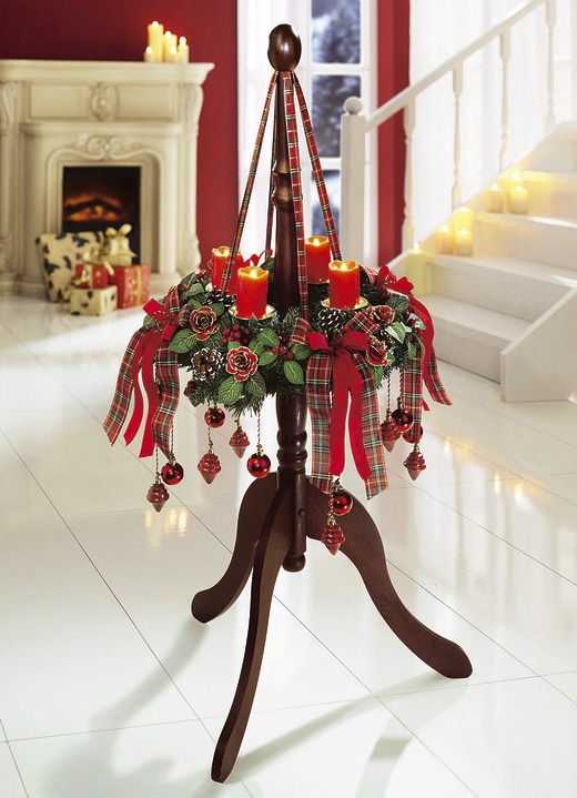 Weihnachtliche Dekorationen - Kranzständer aus hochwertigem Holz, in Farbe CREME-GOLD Ansicht 2