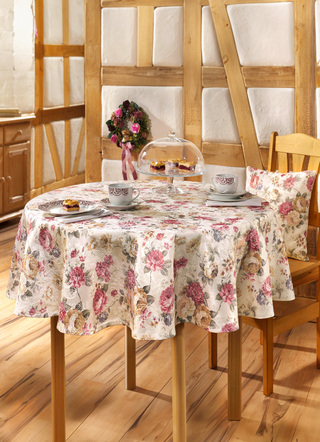 Wohnaccessoires - Tisch- und Raumdekoration mit hochwertigem Textildruck, in Größe 146 (Läufer, 40x150 cm) bis 404 (Kissenhülle, 40x 40 cm), in Farbe ECRU/BUNT – Farbe ECRU/BUNT – Ansicht 