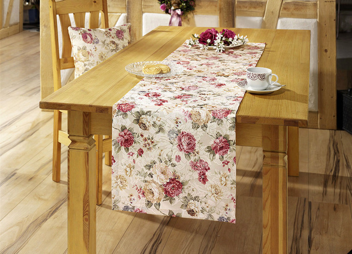 Wohnaccessoires - Tisch- und Raumdekoration mit hochwertigem Textildruck, in Größe 146 (Läufer, 40x150 cm) bis 404 (Kissenhülle, 40x 40 cm), in Farbe ECRU/BUNT Ansicht 4