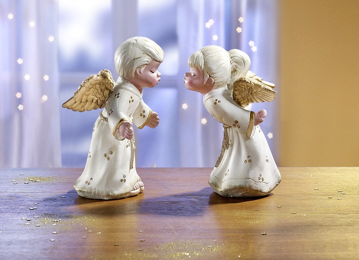 Weihnachtliche Dekorationen - Küssende Engel, 2er-Set, in Farbe
