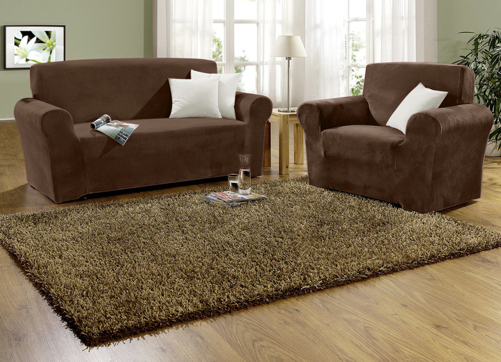 Sessel- & Sofaüberwürfe - Stretchbezüge mit Fleckschutz Ansicht 8 Sessel- & Sofaüberwürfe - Stretchbezüge mit Fleckschutz, in Größe 101 (Sesselbezug) bis 905 (Kissenbezug, 40x40 cm), in Farbe CAMEL Ansicht 8