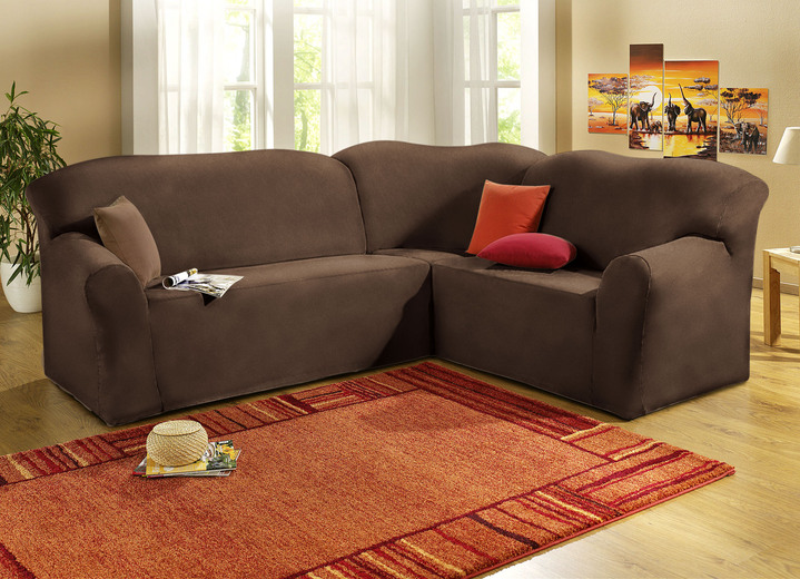 Sessel- & Sofaüberwürfe - Stretchbezüge mit Fleckschutz Ansicht 9 Sessel- & Sofaüberwürfe - Stretchbezüge mit Fleckschutz, in Größe 101 (Sesselbezug) bis 905 (Kissenbezug, 40x40 cm), in Farbe CAMEL Ansicht 9