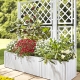 Blumentöpfe und Pflanzgefäße - Pflanzkasten in moderner Rattan-Optik, in Farbe WEISS, in Ausführung Pflanzkasten, klein, ohne Spalierwand – Farbe WEISS – Ansicht 1