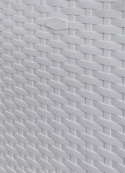 Blumentöpfe und Pflanzgefäße - Pflanzkasten in moderner Rattan-Optik, in Farbe WEISS, in Ausführung Pflanzkasten, klein, ohne Spalierwand Ansicht 3