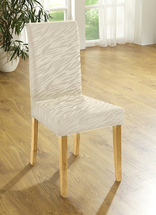 Sessel- & Sofaüberwürfe - Stretchbezüge in verschiedenen Farben, in Größe 101 (Sesselbezug) bis 106 (Stuhlbezug), in Farbe CREME Ansicht 1