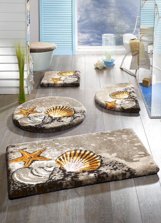 Badgarnituren - GRUND Badgarnitur mit rutschhemmender Latex-Rückseite, in Größe 100 (Vorleger halbrund, 50x 80 cm) bis 112 (Deckelbezug mit Kordel, 47x 50 cm), in Farbe BLAU Ansicht 4