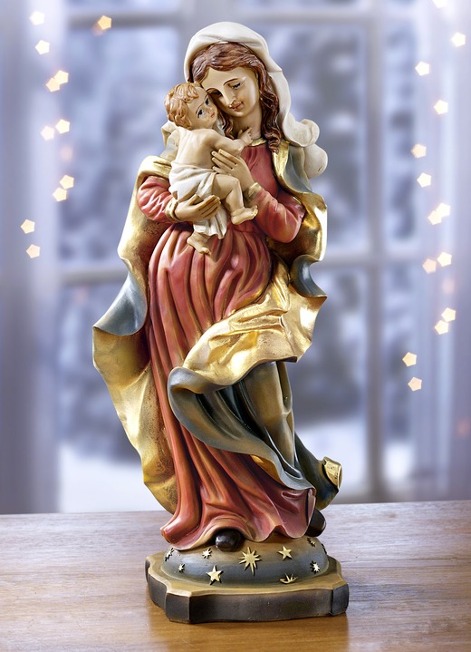 Weihnachtliche Dekorationen - Madonna mit Kind, in Farbe