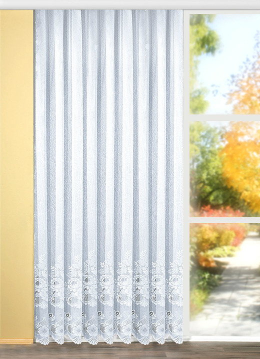 Klassisch - Langstore mit gebogtem Abschluss, in Größe 217 (H220xB300 cm) bis 298 (H245xB600 cm), in Farbe WEISS Ansicht 1