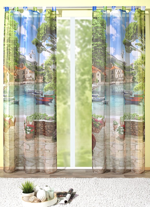 Modern - Dekoschal mit Digitaldruck Toskana, in Größe 365 (H145xB120 cm) bis 572 (H245xB120 cm), in Farbe , in Ausführung Verdunkelungsschal