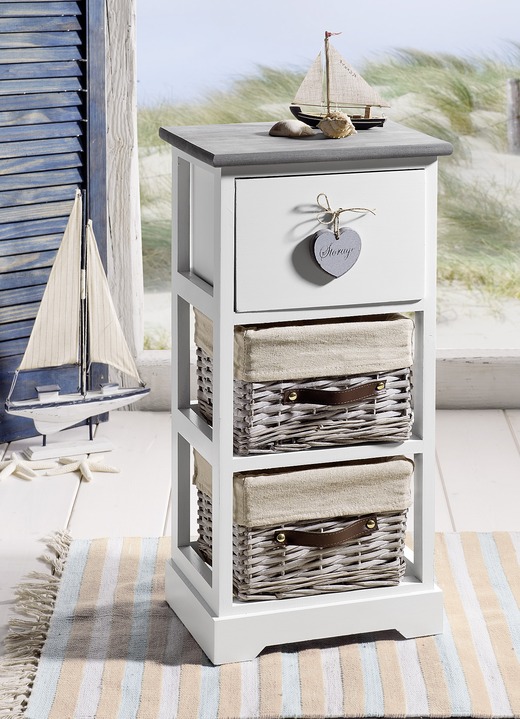 Kleinmöbel - Kommode aus massivem Holz, in Farbe ANTIK-CREME Ansicht 1