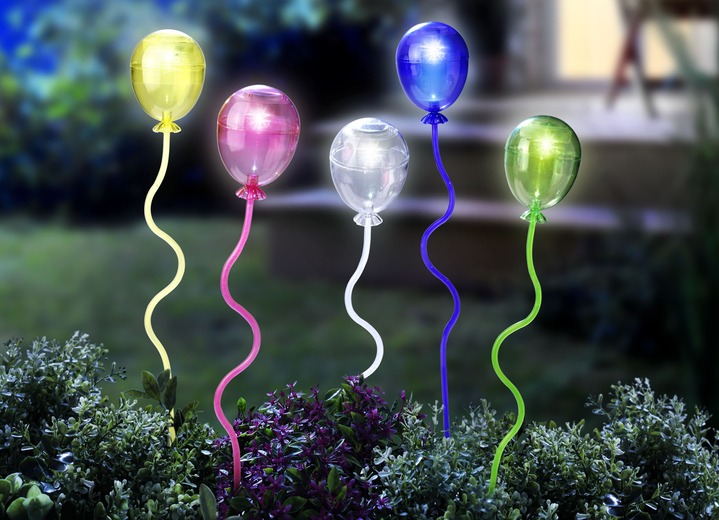 Gartenbeleuchtung - Solar Steckleuchte Luftballons, 5er-Set , in Farbe