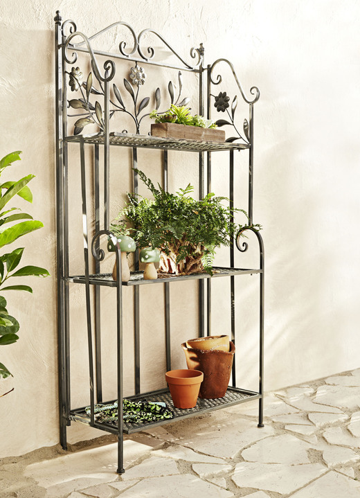 Gartenmöbel - Wunderschöne, verspielte Eisen-Regale, in Farbe BRAUN, in Ausführung Eckregal Ansicht 4