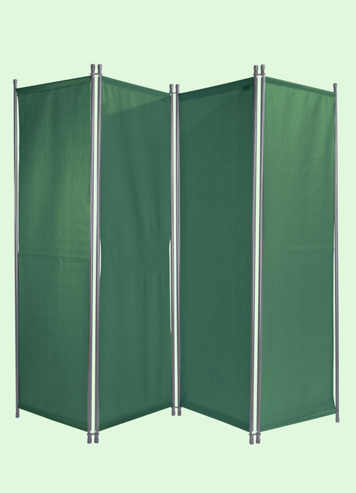 Sicht- & Sonnenschutz - Paravent mit Stahlrohrgestell, in Farbe GRÜN, in Ausführung 3-teilig Ansicht 6