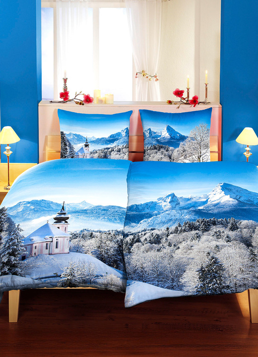 - Flanell Partner-Bettwäsche, in Farbe BLAU Ansicht 1