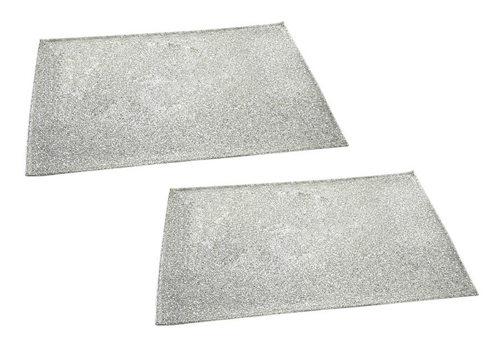 Tischdecken -  2-teiliges Platz-Set in pflegeleichte Qualität, in Farbe SILBER Ansicht 1