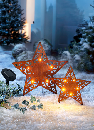 Weihnachten - Solarsterne, 2er-Set, in Farbe BRAUN