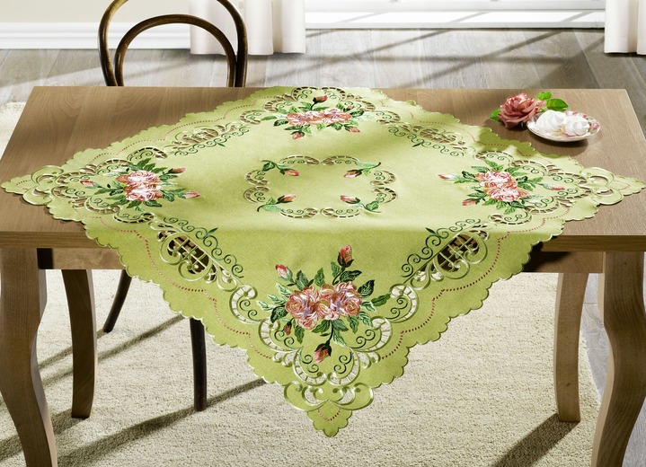 Tischdecken - Aufwendig gearbeitete Accessoires, in Größe 101 (Deckchen, 35x 50 cm) bis 404 (Kissenbezug, 40x 40 cm), in Farbe GRÜN Ansicht 2