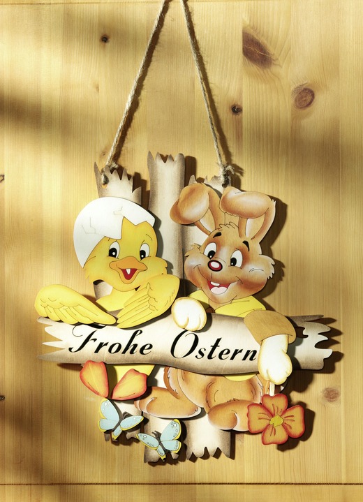 Oster-Dekorationen - Dekohänger aus Holz, in Farbe NATUR