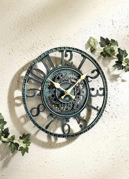 Uhren - Handbemalte Quartz-Wanduhr, in Farbe GRAU