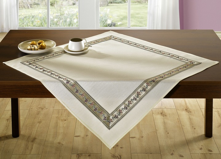 Tischdecken - Stilvolle Tisch- und Raumdekoration mit  umlaufender Bordüre, in Größe 101 (Deckchen, 35x 50 cm) bis 404 (Kissenbezug, 40x 40 cm), in Farbe SEKT Ansicht 3