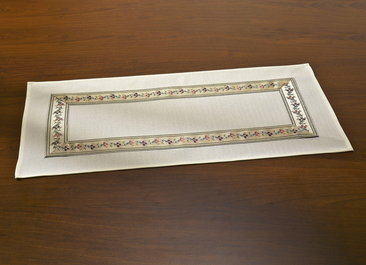 Tischdecken - Stilvolle Tisch- und Raumdekoration mit  umlaufender Bordüre, in Größe 101 (Deckchen, 35x 50 cm) bis 404 (Kissenbezug, 40x 40 cm), in Farbe SEKT Ansicht 2