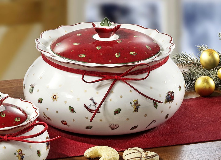 Weihnachten - Villeroy & Boch Gebäckdose, verschiedenen Ausführungen, in Farbe WEISS/ROT, in Ausführung Gebäckdose, mittel Ansicht 1
