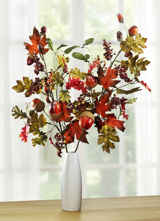 Kunst- & Textilpflanzen - Herbstzweige, 2er-Set, in Farbe ROT-GRÜN