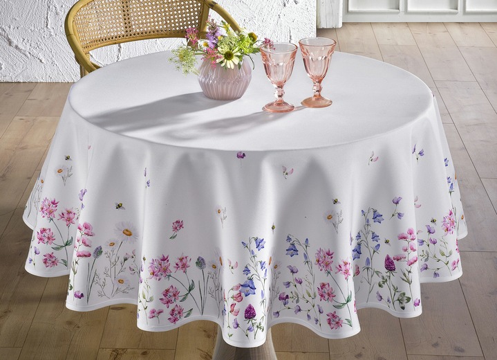 Tischdecken - Tisch- und Raumdekoration mit Wiesenblumen-Dessin, in Größe 110 (Läufer, 40x 90 cm) bis 404 (Kissenbezug, 40x 40 cm), in Farbe  Ansicht 4