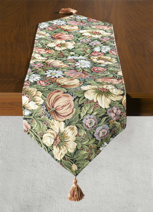 Tischdecken - Prachtvolle Tisch- und Raumdekoration in hochwertiger, schwerer Gobelin-Qualität , in Größe 101 (Läufer mit Quaste, 37x 96 cm) bis 120 (Tischdecke mit Fransen, 130x160 cm), in Farbe BUNT Ansicht 1