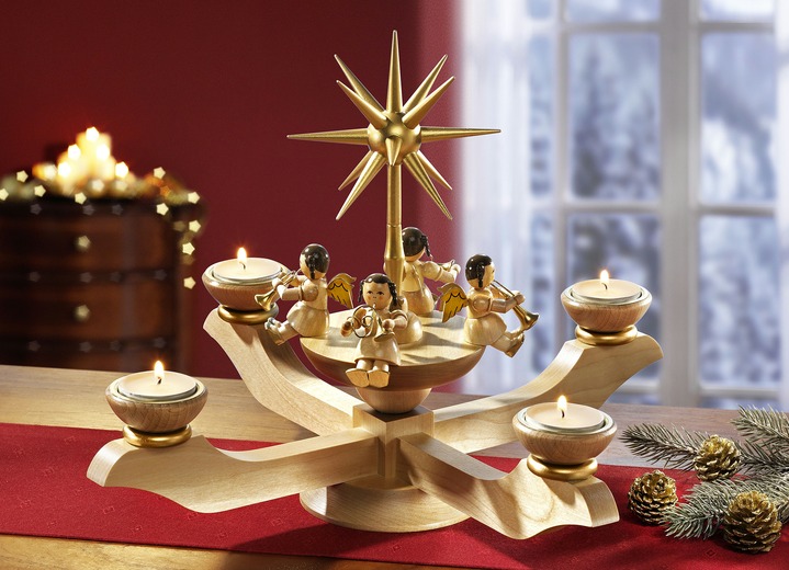 - In hochwertiger Handarbeit gefertigter Adventsleuchter, in Farbe NATUR, in Ausführung Adventsleuchter, klein
