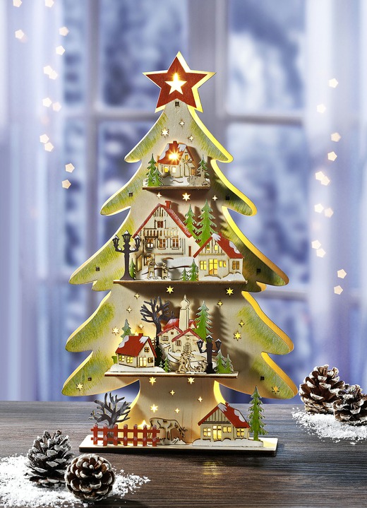 Weihnachtliche Dekorationen - Beleuchteter Tannenbaum, in Farbe NATUR
