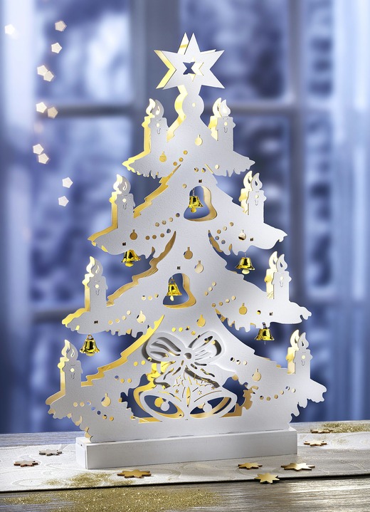 Weihnachtliche Dekorationen - Beleuchteter Tannenbaum, in Farbe WEIß