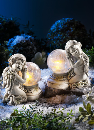 Winterlicher Garten - Solarleuchte Engel, 2er-Set, in Farbe WEISS