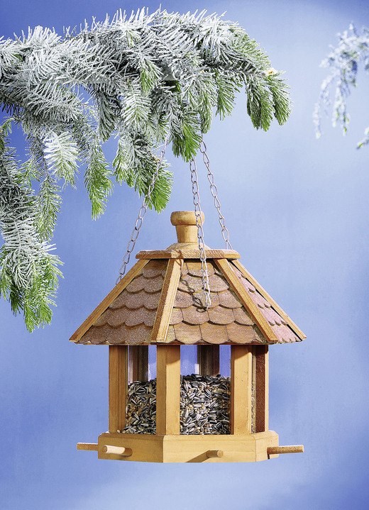 Gartendekoration - Holz-Futterhaus mit Schindeldach, in Farbe BRAUN