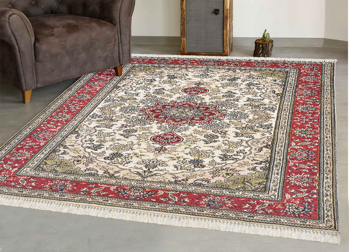 Klassisch - Brücken, Galerie und Teppiche in Seidenoptik, in Größe 101 (Brücke, 50x 80 cm) bis 280 (Teppich, 180x280 cm), in Farbe BEIGE Ansicht 1
