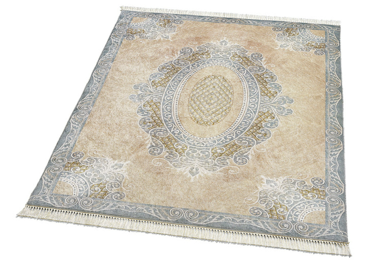 Klassisch - Besonders flache Brücken, Galerien und Teppiche, in Größe 101 (Brücke, 50x 80 cm) bis 304 (Teppich, ø 150 cm), in Farbe BEIGE Ansicht 2