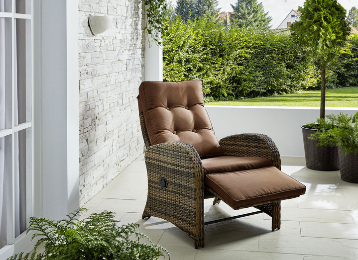 Gartenmöbel - Großzügiger Komfort-Sessel mit passendem Sitzkissen, in Farbe BRAUN Ansicht 1