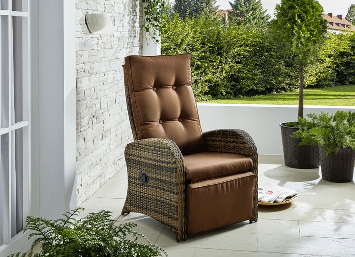 Gartenmöbel - Komfort-Sessel mit Polster, in Farbe BRAUN Ansicht 1