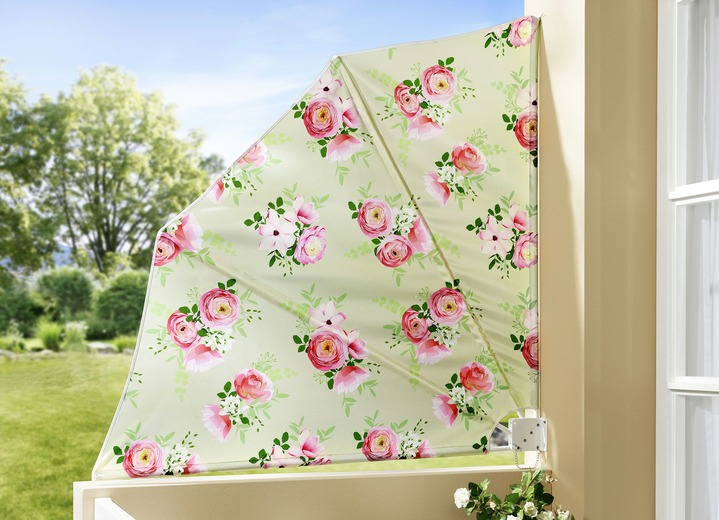 Sichtschutz - Balkonfächer Rosen, in Farbe CREME
